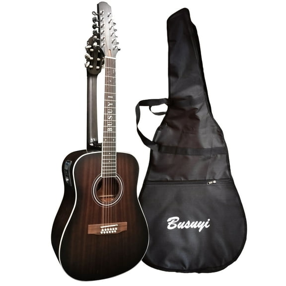 12/6 Strings Acoustic Double Neck, Double Sided Busuyi Guitar 2021 NPT