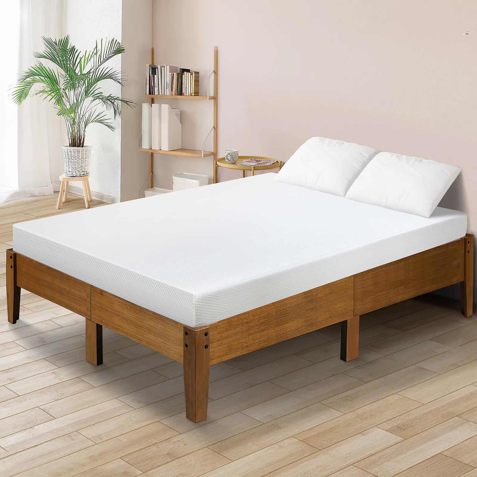 Queen Size Mattress 6 Inch Medium Firm Mattress Memory Foam Mattress for Cool Sleep Pressure Relief Queen Mattresses Bed in a Box White
