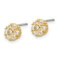 thumbnail image 2 of Gold-plated Kelly Waters White CZ Flower Earrings, 2 of 3