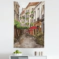 thumbnail image 1 of Sketch Tapestry, Colorful Alley with Parisian Style Cafe and Buildings Patio Scene, Fabric Wall Hanging Decor for Bedroom Living Room Dorm, 5 Sizes, Taupe and Multicolor, by Ambesonne, 1 of 1