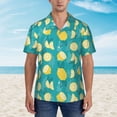 thumbnail image 4 of Fotbe Lemon Blue Hawaiian Shirt for Men Unisex Summer Beach Casual Short Sleeve Cotton Linen Button Down Shirts-XX-Large, 4 of 9