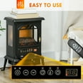 thumbnail image 6 of HOMCOM 23" Electric Infrared Fireplace Stove, Freestanding Fireplace Heater with Realistic Flame, Adjustable Temperature, Timer, 1000W/1500W, Black, 6 of 10