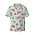 thumbnail image 3 of Goofa Watermelon Printed Men's Casual Short-sleeved Shirt,Lightweight Breathable Button-down,Summer Casual men's top,Versatile Fashion shirt-Medium, 3 of 7