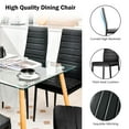 thumbnail image 4 of Gymax Set of 6 Dining Side Chair PVC High Back Metal Legs Kitchen Home Furniture Black, 4 of 7