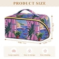 thumbnail image 4 of FORMRS Makeup Bag Travel Cosmetic Organizer for Women Fold Flat Zipper Pouch with Handle, Purple Window Scene, 4 of 8