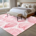 thumbnail image 4 of 6'x9' Area Rugs, Pink Shell Coastal Indoor Outdoor Area Rug for Living Room Bedroom, Nautical Ocean Summer Beach Sea Washable Bathroom Rugs Kitchen Floor Carpet Mats Home Decor Aesthetic, 4 of 8