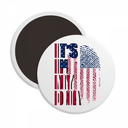 

American Flag Fingerprint Gene Round Ceracs Fridge Magnet Keepsake Decoration