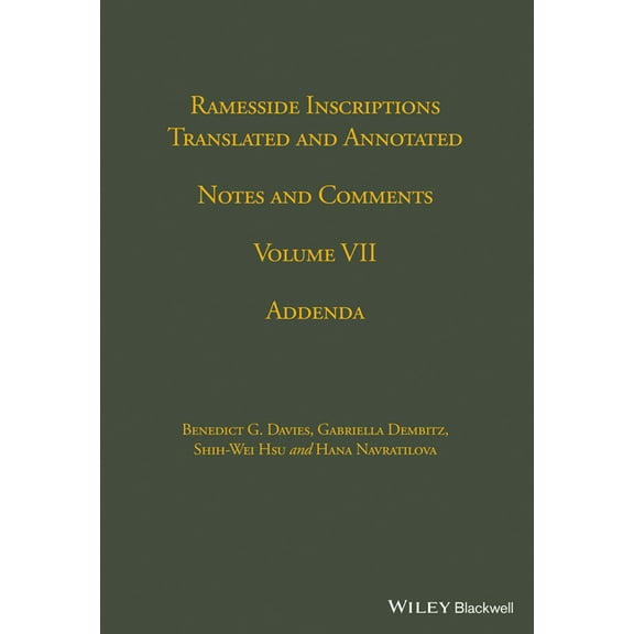 Ramesside Inscriptions Notes Ramesside Inscriptions, Addenda, (Hardcover)