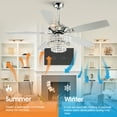 thumbnail image 6 of Parrot Uncle 52 Inch Ceiling Fan with Lights, Remote Control, Crystal Chandelier, Chrome, Reversible Motor, 6 of 14