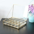 thumbnail image 1 of Compartment Clear Rectangle Box Jeweley Rings Bracelet Golden Organizer Home Decor , 20 5cm 20 5cm, 1 of 10