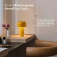 thumbnail image 3 of Matsuzay Lámpara de con forma de seta, luz LED de noche táctil, pantalla acrílica recargable por USB, barra inferior antideslizante de Iluminación y accesorios Amarillo, 3 of 6