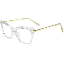 FEISEDY Crystal Cat Eye Glasses Frame Blue Light Blocking Computer Eyewear B2500