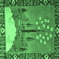 thumbnail image 1 of Ahgly Company Indoor Square Animal Emerald Green Traditional Area Rugs, 3' Square, 1 of 4