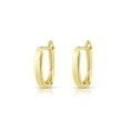 thumbnail image 4 of Tilo Jewelry 14K Yellow Gold Shiny Oval Plain Huggie Hoop Earrings | Handmade Fine Jewelry | Women & Unisex, 4 of 9