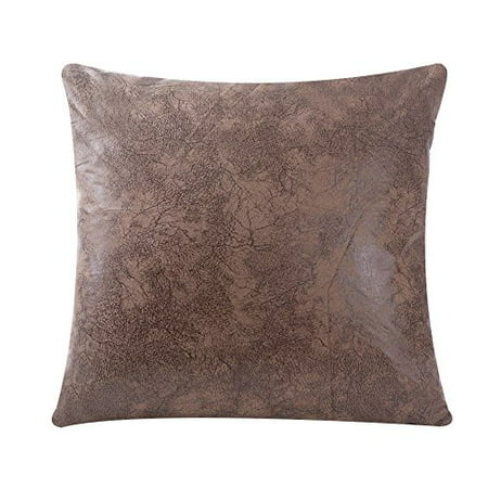 Wflosunve Soft Faux Leather Pillow, Leather Pillow Case