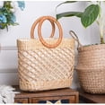 thumbnail image 4 of LinYooLi Tote Bag for Women Large Straw Summer Beach Bag Woven Rattan Tote Bags Hobo Handbag Purse Fashion Moon Bag Bucket Bag, 4 of 7
