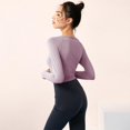 thumbnail image 2 of HULKLIFE Women's Long-sleeved Quick-drying Yoga Clothes Sports Running Fitness Clothes Shirt, 2 of 5