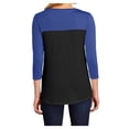 thumbnail image 2 of Mafoose Womens Juniors Rally 3/4-Sleeve Cotton T-Shirt Deep Royal/ Black x-Small, 2 of 6