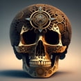 thumbnail image 4 of Stephen Chambers 15x15 White Modern Wood Framed Wall Art Titled - Skull 5, 4 of 6