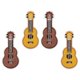 thumbnail image 1 of 4pcs Ukulele Embroidery Brooch Pins for Backpacks Clothing Decorative Cute Cartoon Design Party Accessories Yellow Brown, 1 of 4