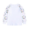thumbnail image 3 of Odeerbi 3-14 Years Kids Girls Easter Outfits Cotton Pajamas Long Sleeve Raglan Shirts Pants Two-piece Pajama Set Cute Prints Casual Loungewear Kids Girls Clothes, 3 of 8