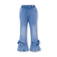 thumbnail image 3 of PureChapter Girls Casual Jeans Ruffled Hem Bell-Bottom Girls Jeans,Light Blue, 3 of 8