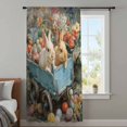 thumbnail image 3 of Easter Bunny Sheer Curtains 54 Inches Long, Rabbits Spring Flowers Eggs Country Vintage Light Filering Curtains, Breathable Simi Curtain Privacy Drapes for Kitchen Bathroom Small Window Treatment, 3 of 9