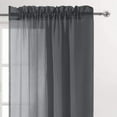thumbnail image 2 of DWCN Dark Grey Sheer Curtains for Kitchen Windows - Rod Pocket Semi Transparent Voile Tier Curtains for Bedroom, Living Room, Farmhouse, 36 x 36 inches Long, Set of 2 Panels, 2 of 6