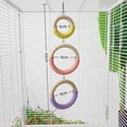 thumbnail image 3 of Natural Wooden Parrot Swing Toy with Triple Ring Rope for Cage Hanging Glider Activity and Exercise, 3 of 4