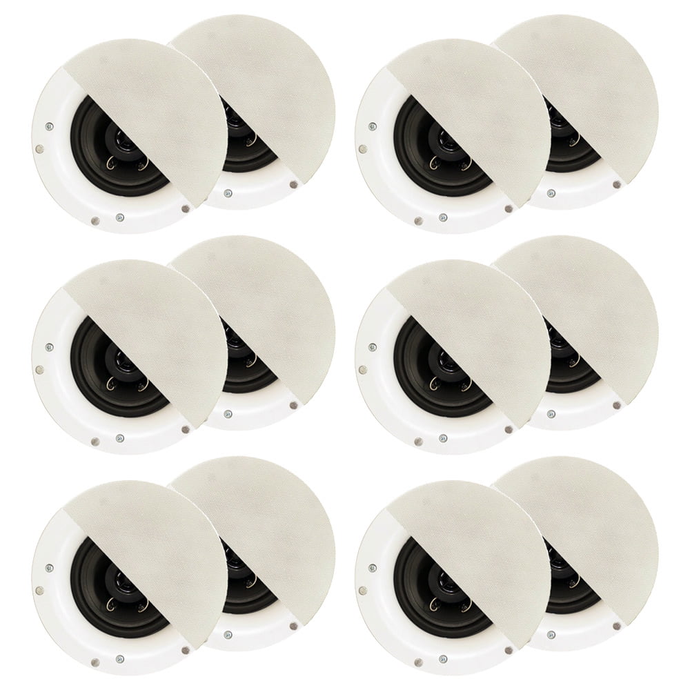 Acoustic Audio R192 Frameless In Ceiling / In Wall Speaker 6 Pair Pack 2 Way Home Theater Surround Speakers