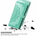 thumbnail image 4 of for Motorola Edge 40 Neo Leather Phone Case, 3D Carved Relief Flower Lace Pattern Folio Flip Cover Kickstand, Floral Card Holder Cash Slot, Magnetic Clasp, Hand Wrist Strap, 4 of 8