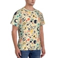 thumbnail image 4 of Yiaed Rockets Print Mens Short Sleeve Tight Fit T-Shirt, Crewneck Casual Tee-Small, 4 of 5