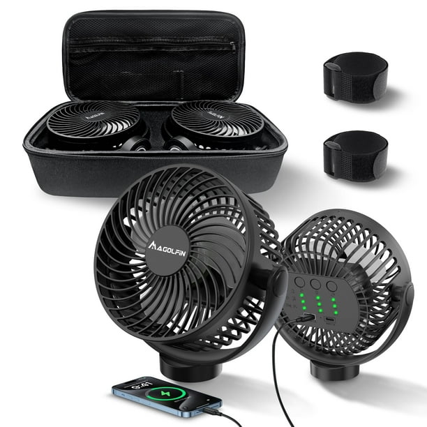 Ventilador magnético para carrito de golf MAGOLFIN recargable 12000mAh x2