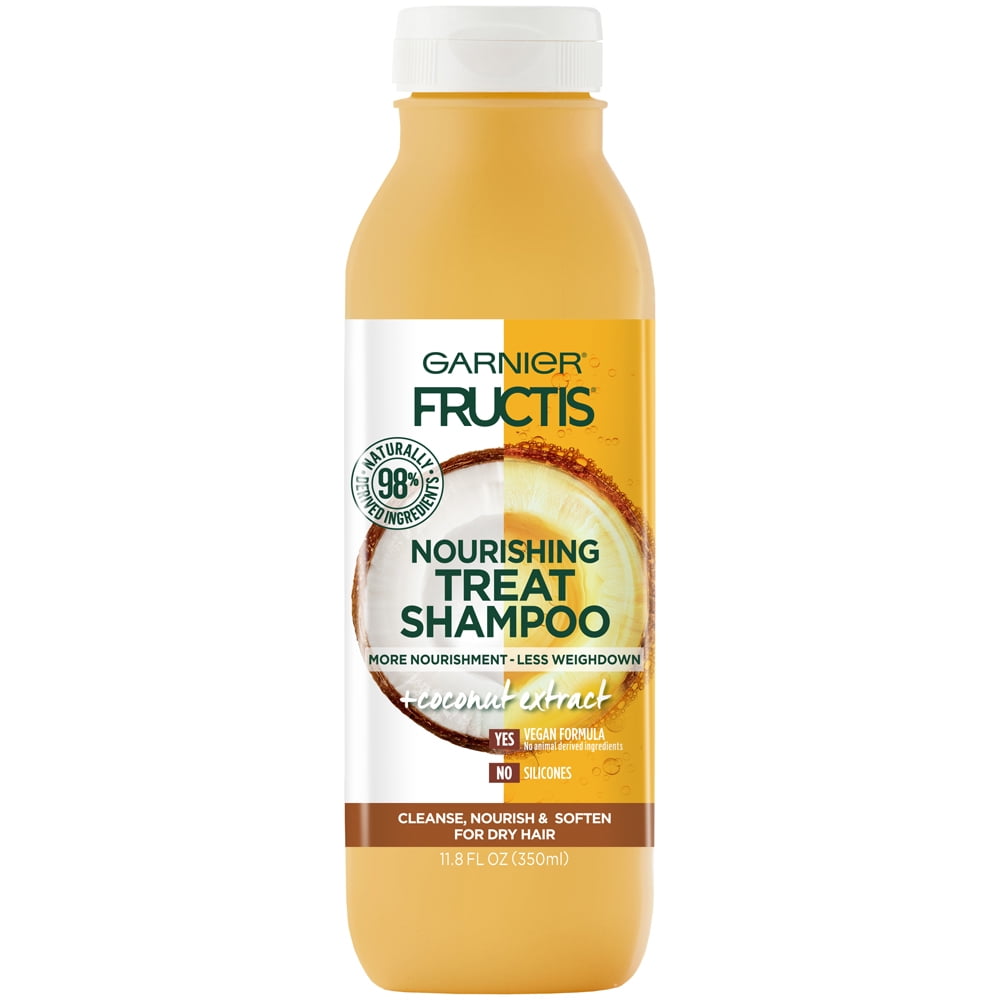Garnier Fructis Nourishing Treat Shampoo, For Dry Hair, Coconut, 11.8