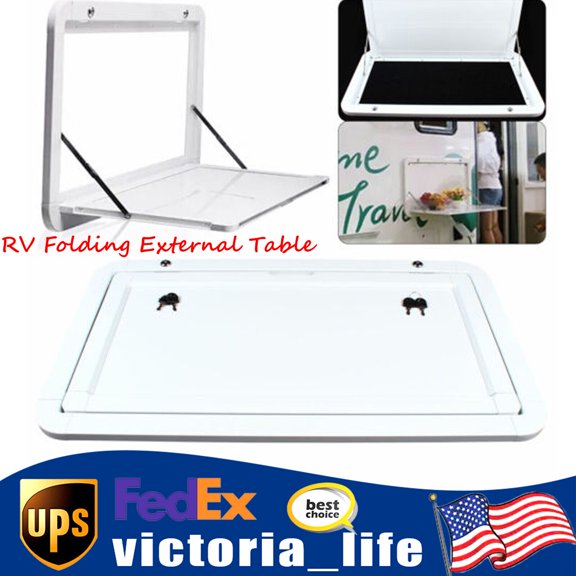 Caravan RV Folding External Table Aluminum Picnic Table Wall Mount Outdoor Table