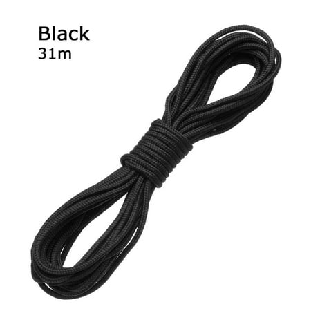 

100 feet/31m Used in The Jungle Clothes Drying Outdoor 4mm Lanyard Braided Rope Umbrella Rope BLACK 31M