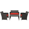 thumbnail image 7 of Patiojoy 4PCS Outdoor Patio Furniture Sets Weather-Resistant Rattan Sofas w/ Soft Cushion Red, 7 of 7