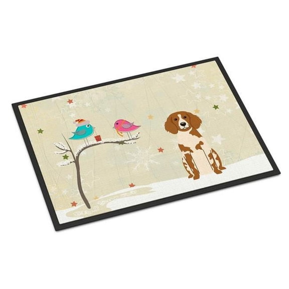 Christmas Presents Between Friends Brittany Spaniel Indoor or Outdoor Mat, 24 x 0.25 x 36 in.