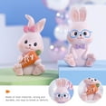 thumbnail image 4 of BRIGHTFUFU 2 piezas de figuras en miniatura Figuras de conejo falso decoración de pastel de pastel de conejito, 4 of 7