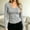 Gray women's long sleeve v neck top a1, variant on Women's Fall Winter Long Sleeve V Neck Ribbed Knit Tops Slim Basic Casual Pullover Blouses Solid Dressy Trendy T Shirts for Work Vacation Fashion Clothes, Blue S