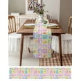 thumbnail image 3 of Ldtrchee Spring Easter Table Runner 120 Inches, Colorful Cute Bunny Egg Checkered Bed Runner Dresser Scarves Tabletop for Indoor Outdoor Parties/Ceremony/Banquet, 13"x 120", 3 of 8