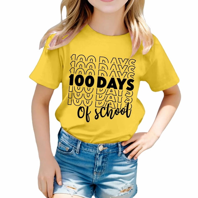 T-Shirts d'Été pour Garçons et Filles, Imprimé Graphique Décontracté, Col Rond, Manches Courtes, Pull-Over, T-Shirts de Printemps pour Garçon 10-11T