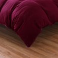 thumbnail image 4 of 3 Piece Solid Color Wine Red Quilt Cover Bedding Duvet Cover Set(Queen), 4 of 4