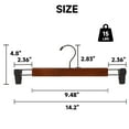 thumbnail image 4 of BP4U 12-Pack Premium Wooden Pants Hangers with Adjustable Clips, Heavy Duty Solid Wood Skirt Hangers, Non-Slip Trousers Bottom Hangers for Jeans, Slacks, Dresses(Walnut), 4 of 6