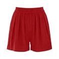 thumbnail image 6 of Oksale Summer Shorts for Women Casual Comfy Knit Shorts with Pockets Stretch Waisted Summer Clothes 2026 Red S, 6 of 7