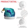thumbnail image 4 of Fuzoiu Hawaiian Island Dolphin Print Santa Hat Christmas Hat for Adults,Santa Hats with Pompom, Unisex Xmas Holiday Hat for Christmas New Year Festive Party Supplies, 4 of 6