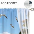 thumbnail image 5 of Blue Ocean Sea Small Kitchen Curtains Tropical Summer Hawaiian Lake Window Treatment Mountain Bird Seagull Cafe Short Curtains for Bathroom Dining Room Tier Treatment Drapes 27.5x39 inch, 5 of 6