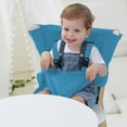 thumbnail image 6 of Portable High Chair Seat,Easy Seat Harness Baby Cloth Booster Seat for Eating,Toddler Dining Chair Safety Seat w Adjustable Straps Shoulder Belt,Light Blue, 6 of 7
