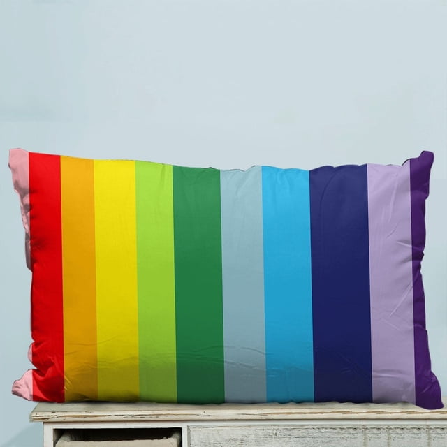 ABPHQTO Funda de almohada con rayas arcoíris de colores abstractos, funda de almohada, protector de almohada, dos lados, 50x75 cm ABPHQTO PillowC235-20x30