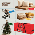 thumbnail image 5 of Christmas Tree Bag Patterned 9 FT Xmas Tree Storage Bag with 3 Rollers, Extra Pocket, Buckles and Handles Red, 5 of 10